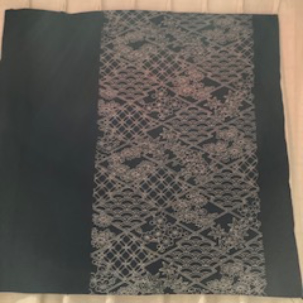 Blue Cotton Yukata inspired print scarf